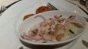 Ceviche at dinner