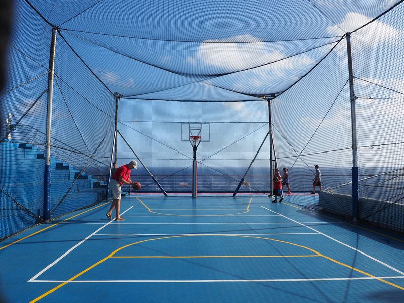 Enclosed ball court