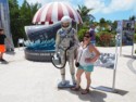 Jessica by a statue of John Glenn