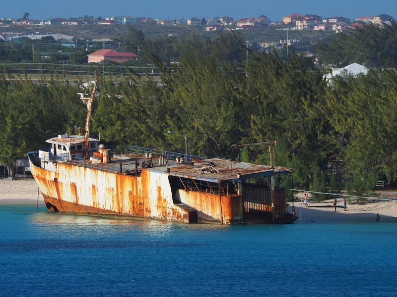 Shipwreck at sunset