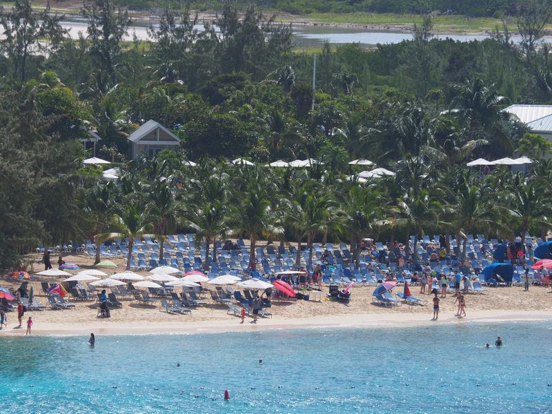 The beach chairs are waiting for us