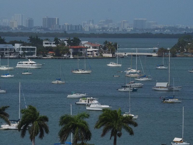 Boats anchored in the bay