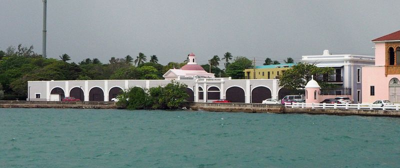 Old buildings along the harbor