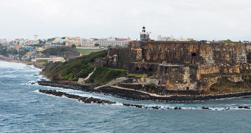 We pass the Morro fortress as we leave San Juan