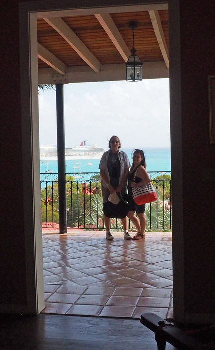 June and Jessica on a balcony