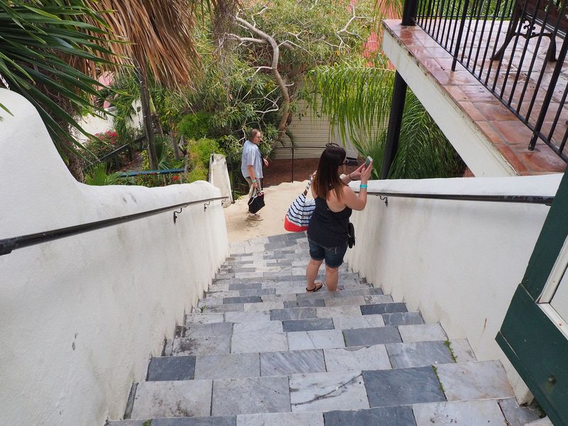 June and Jessica on the stairs