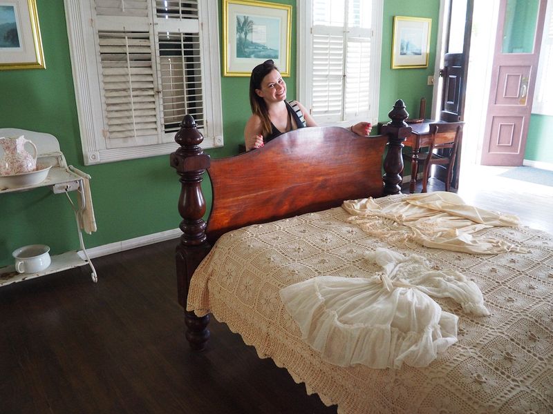 June in the bedroom of the old Haagensen House built in the early 1800s