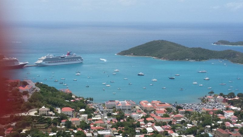 Our ship and the harbor