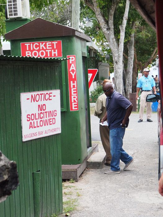 Paying to enter Magen's Bay