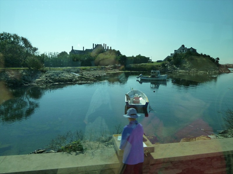 An artist paints the scenery