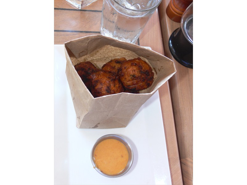Doughnut holes at The Moorings restaurant (seafood hush puppies)