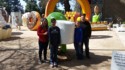 Jen, Andrew, Nicholas, and Dave at Google's Android statues