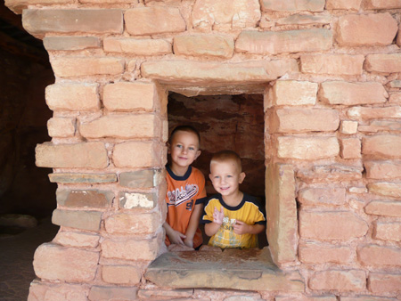 017 Andrew and Nicholas in a cliff dwelling window