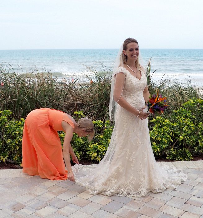 Adjusting the dress