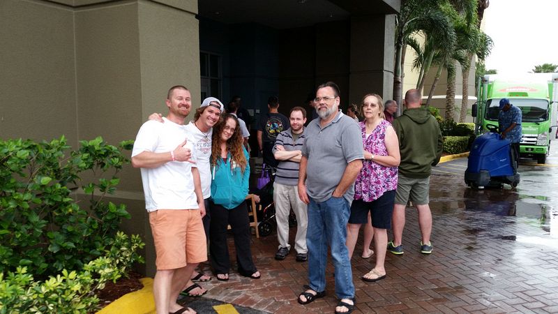 Evacuation after the hotel lobby floods