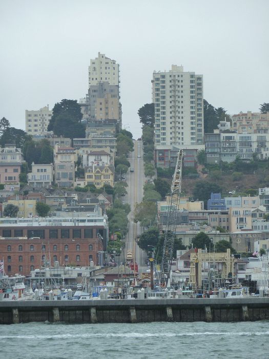 Cable car tracks upt he hill