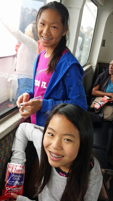 Kelly and Katie on the tour boat