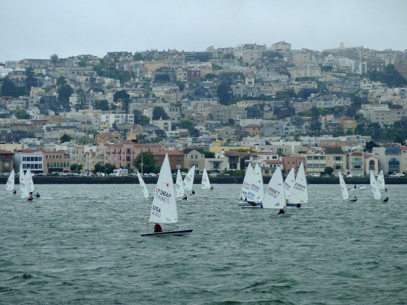 Lotys of small sailboats