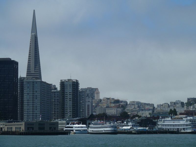 Transamerica Building and various boats