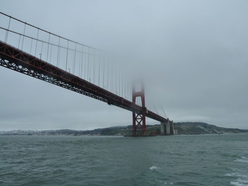 We go under the Golden Gate Bridge