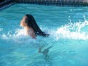 Katie in the pool