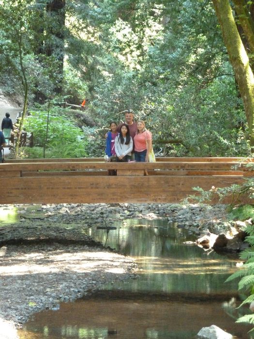 On a bridge over the creek