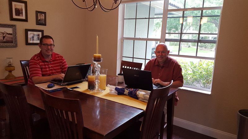 Dave and Pete work on genealogy