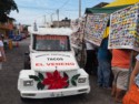 The Tacos El Veneno vehicle is decorated for Christmas