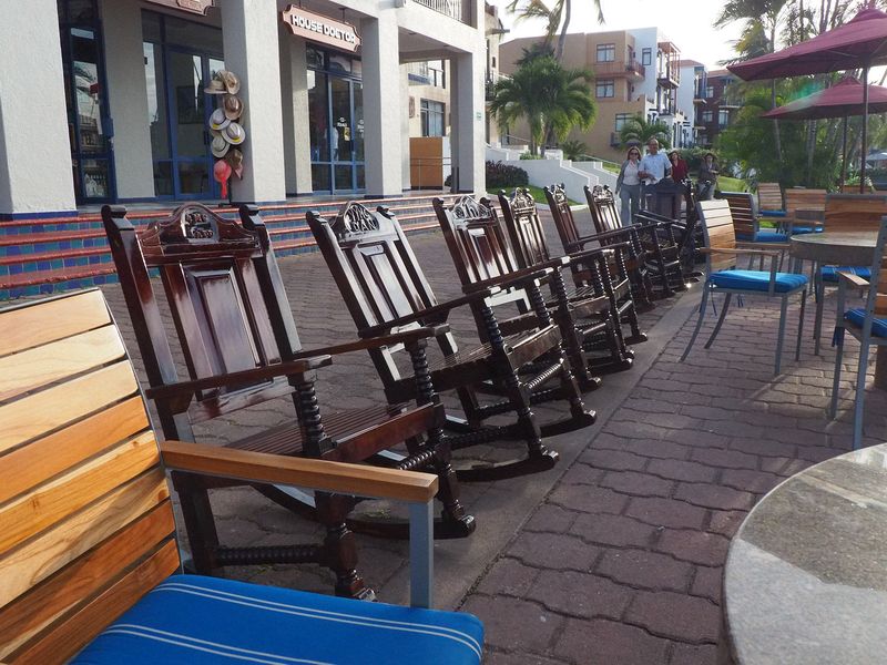 Rocking chairs at our hotel