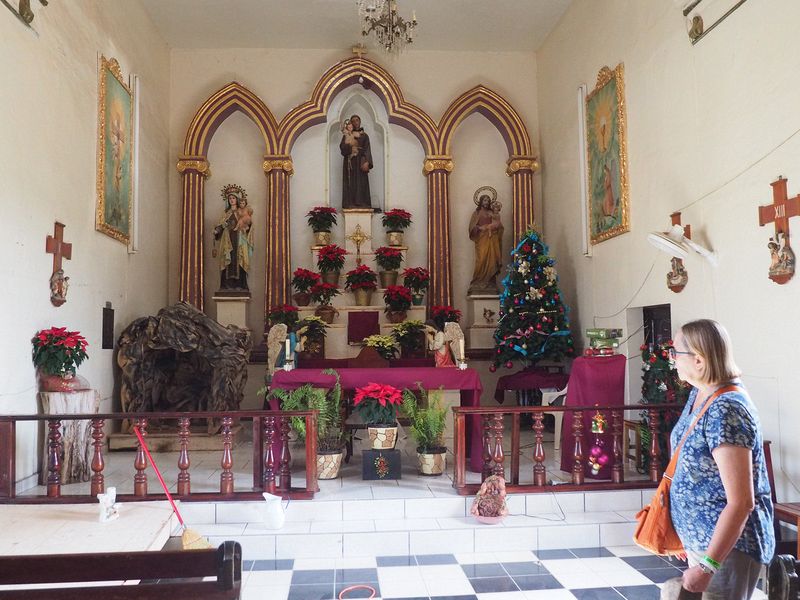 June looks at the altar decorations