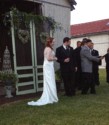 The bride and groom arrive