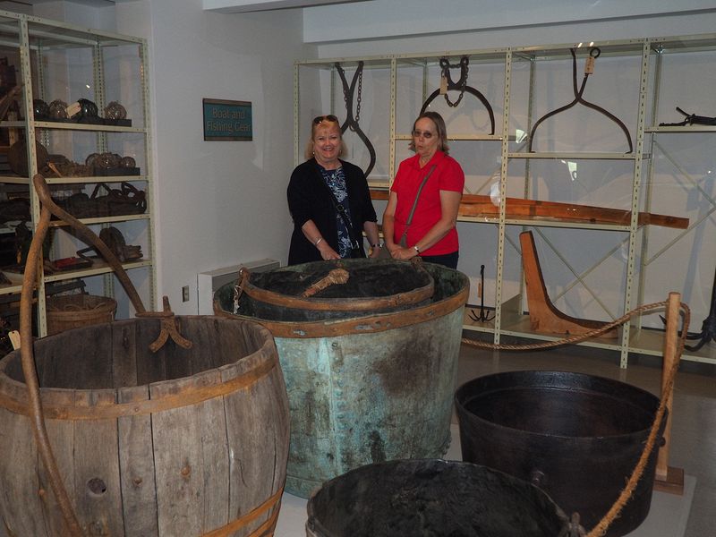 Linda and June look at the big pots