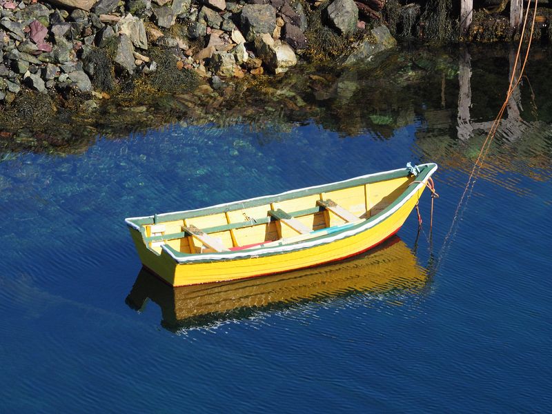 Yellow row boat