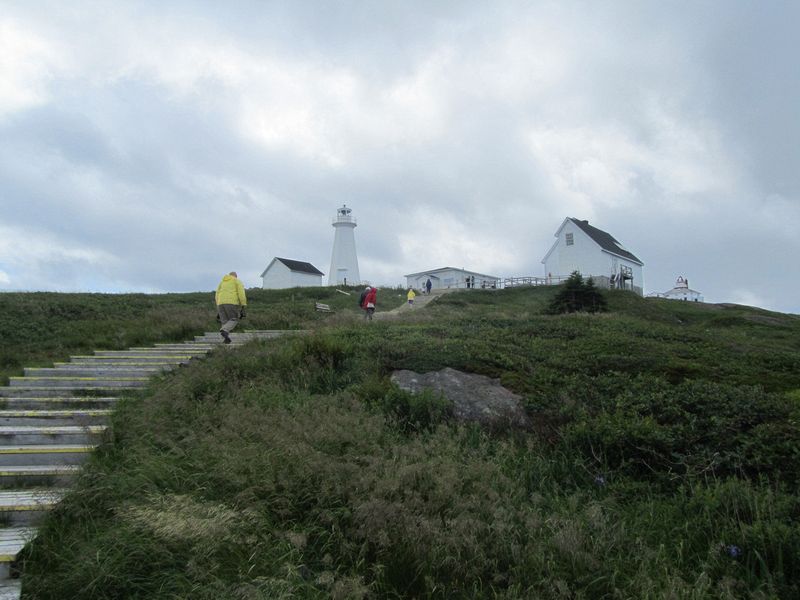 Climbing the steps to the lighthouse