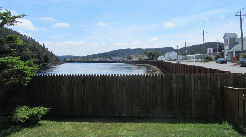 The town is protected by a sea wall