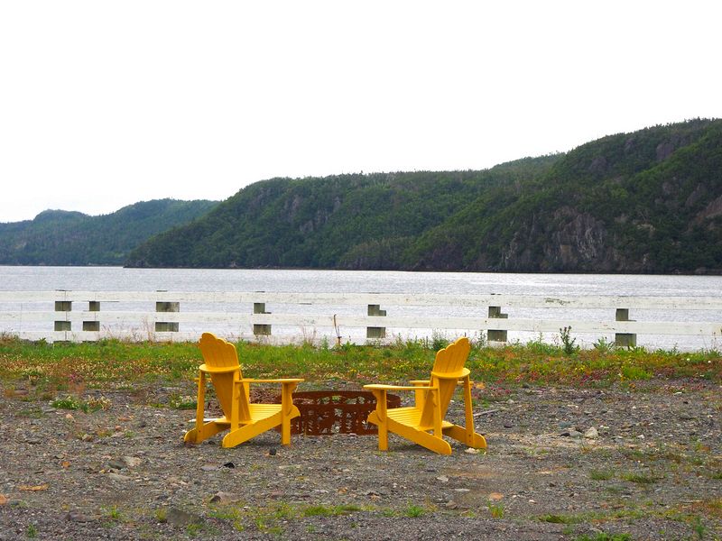 Yellow adirondack chairs