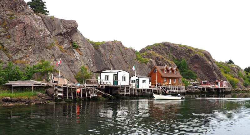 Fishing shacks towards the south