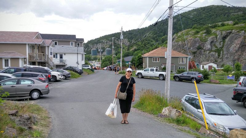 June walks up the street