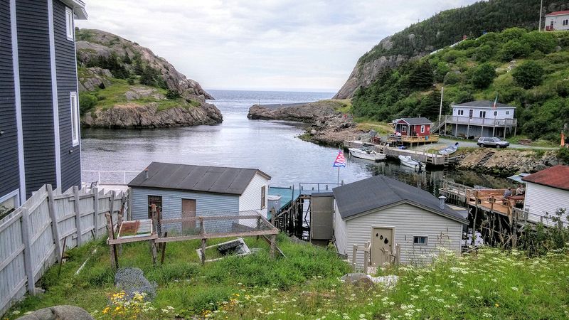 South end of Quidi Vidi Village with outlet to the ocean