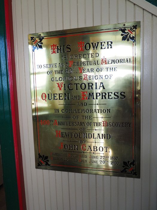 Plaque commemorating Cabot Tower