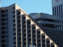 Hyatt Regency geometric building at sunset