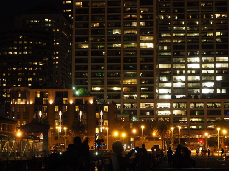 Lights on offices