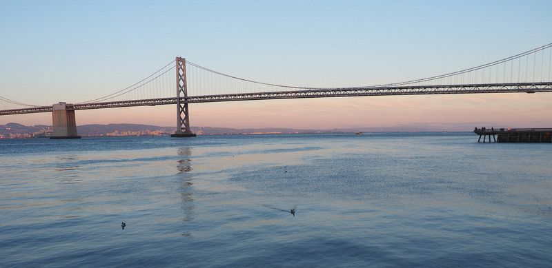 Pink sunset at the Bay Bridge - 1