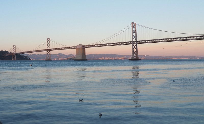 Pink sunset at the Bay Bridge - 2