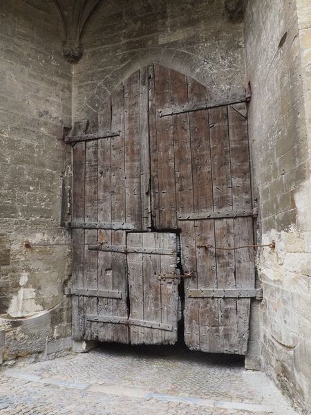 A banged up old door