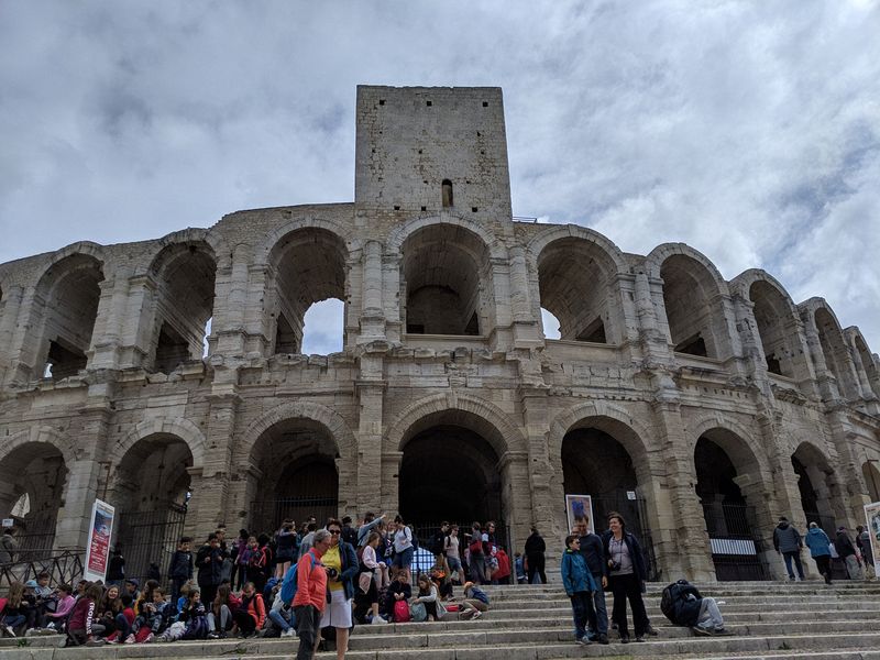 A smaller version of the Coloseum in Rome, but in Arles