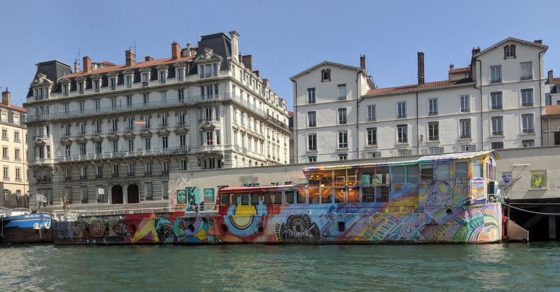 A very colorful old boat