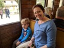 Jude and Mom ride the Train De L'Ardeche steam train