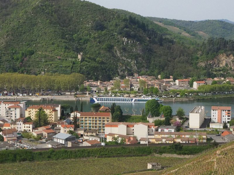 Our riverboat docked in Tournon