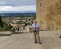 Pete with the town of Chateauneuf du Pape in the background